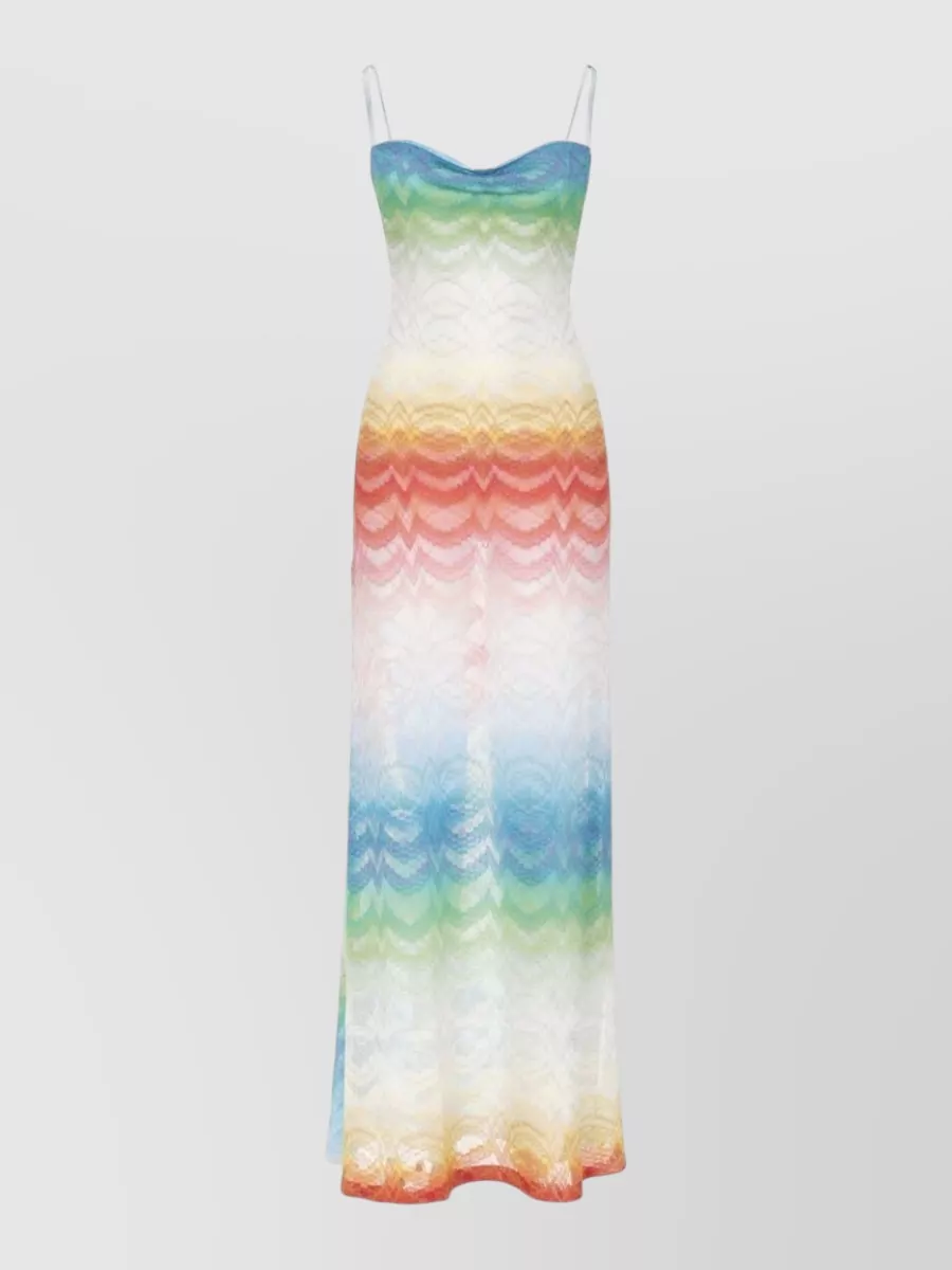 Missoni Sheer Maxi Beach Dress Open Back Straps In Multi