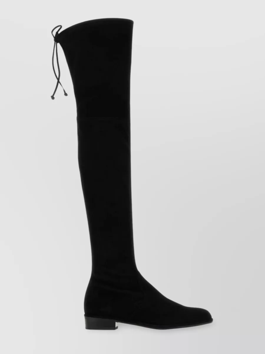 Shop Stuart Weitzman Suede Over-the-knee Round Toe Boots In Black