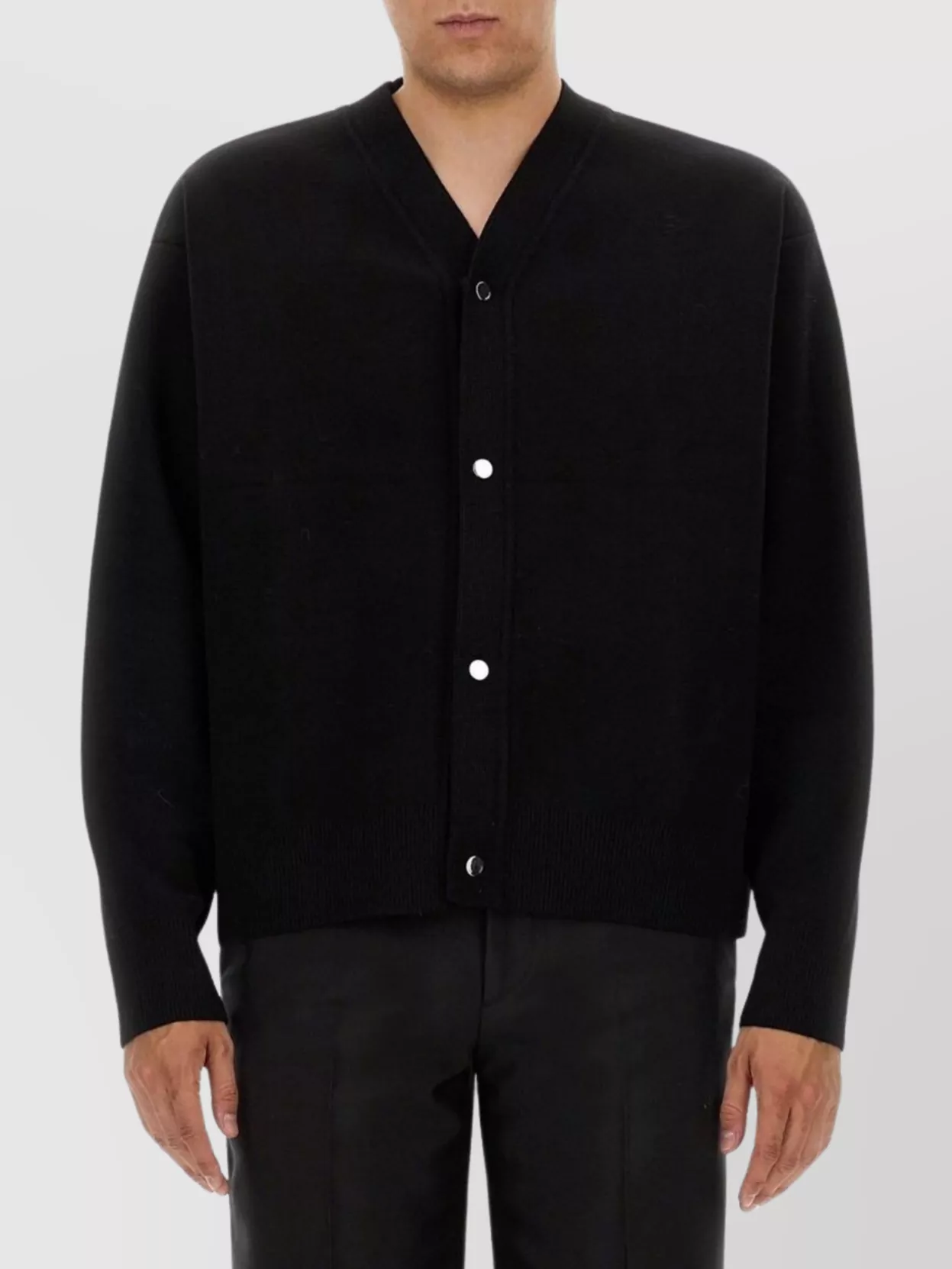 Jacquemus Buttoned V-Neck Ribbed Cardigan With Long Sleeves