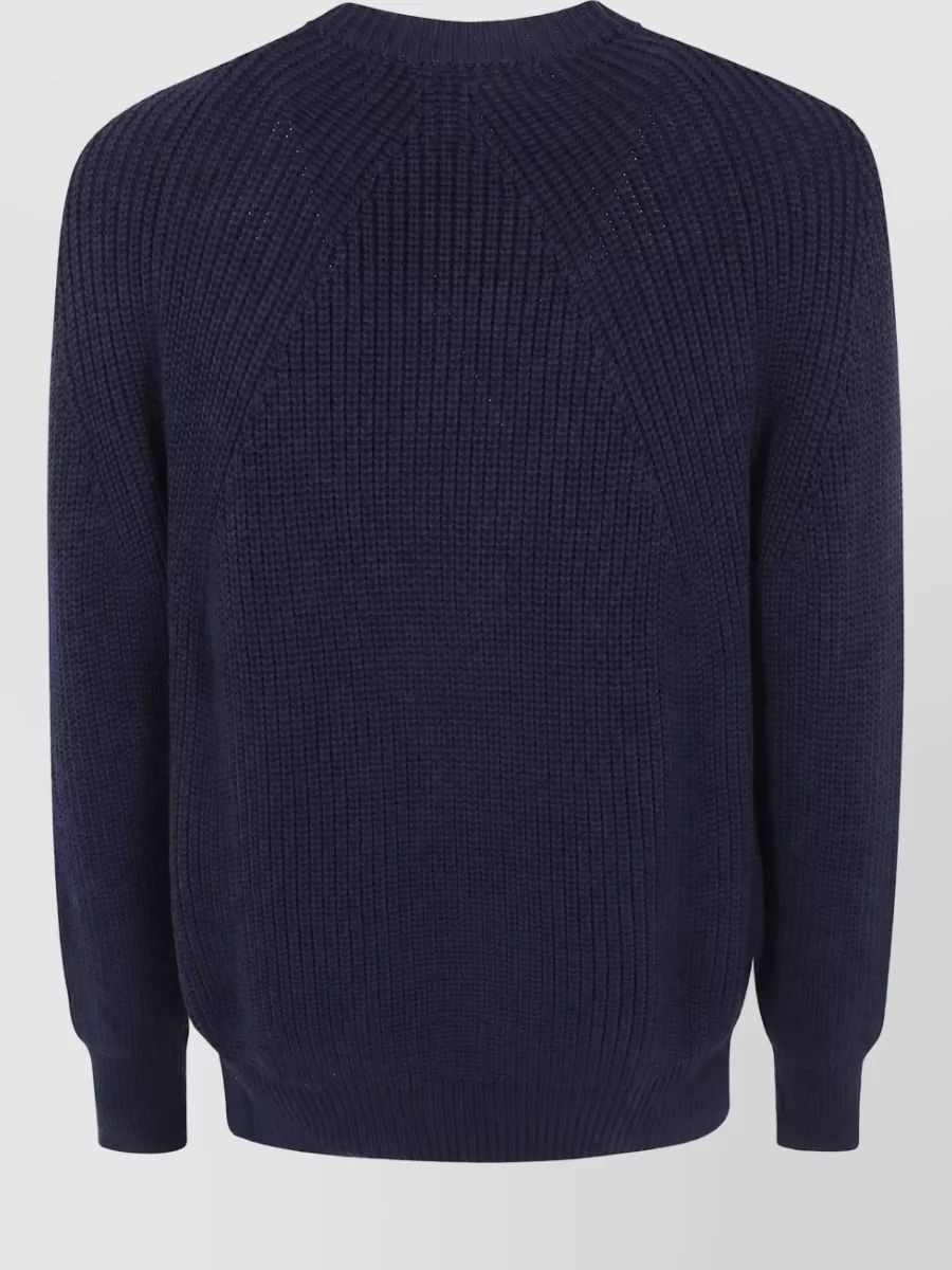 Comme Des Garçons Homme Wool Two Tone Round Neck Jumper