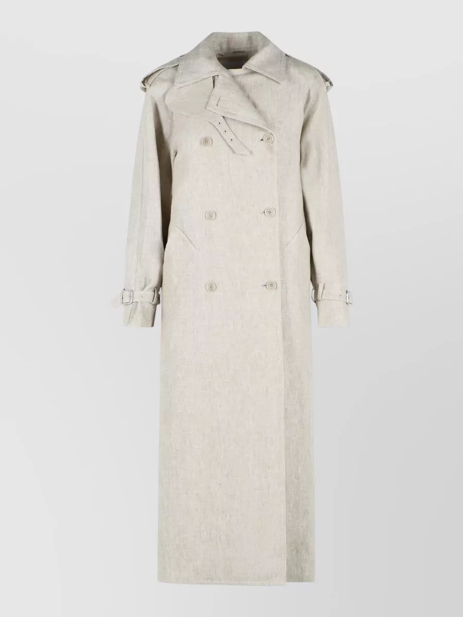 Max Mara Linen Double-Breasted Fitted Jacket