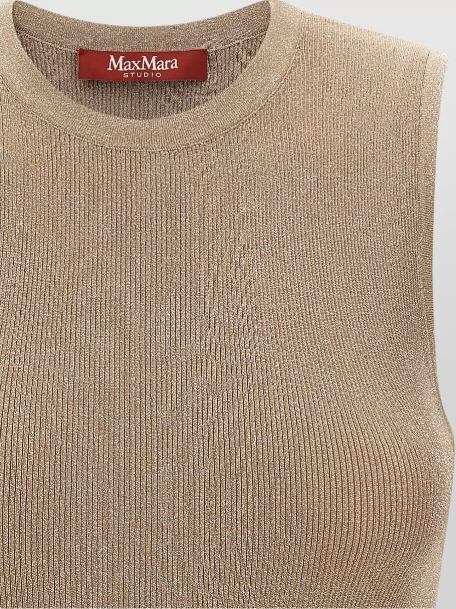 S Max Mara Metallic Ribbed Sleeveless Knitted Top