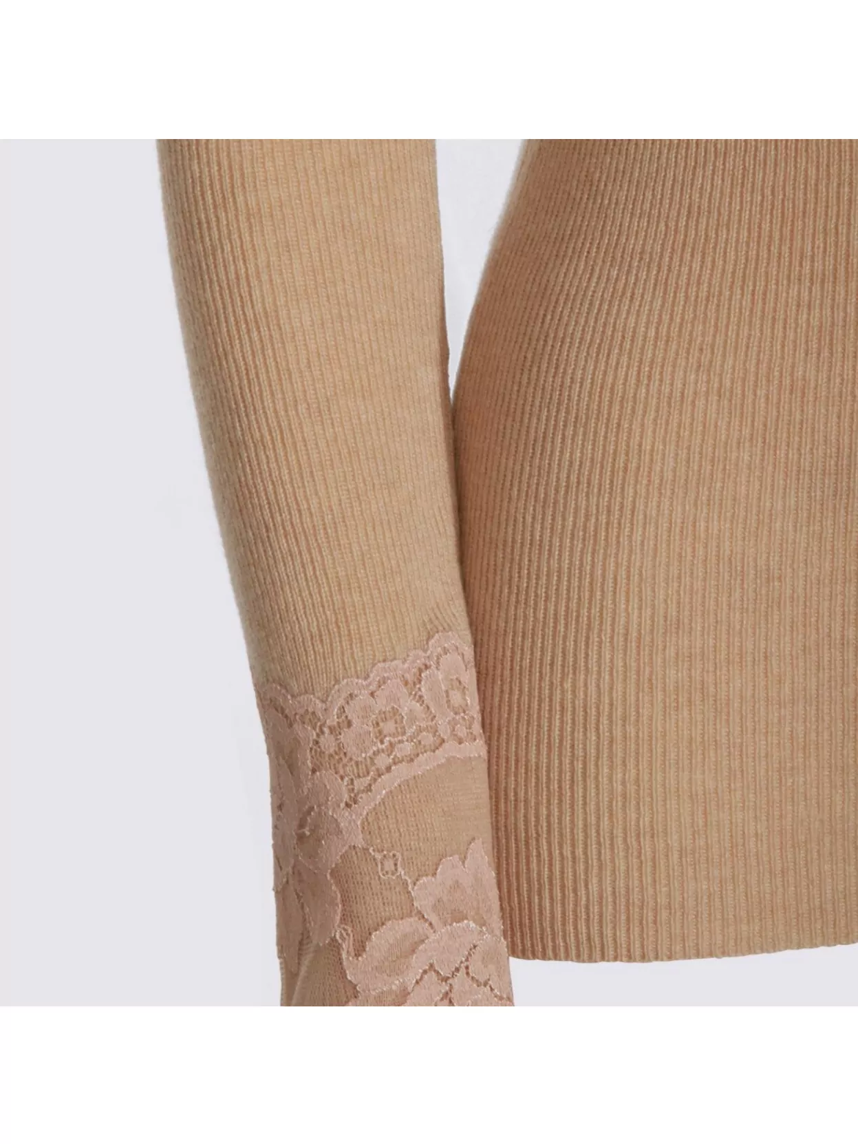Valentino High Neck Long Sleeve Knitwear With Lace