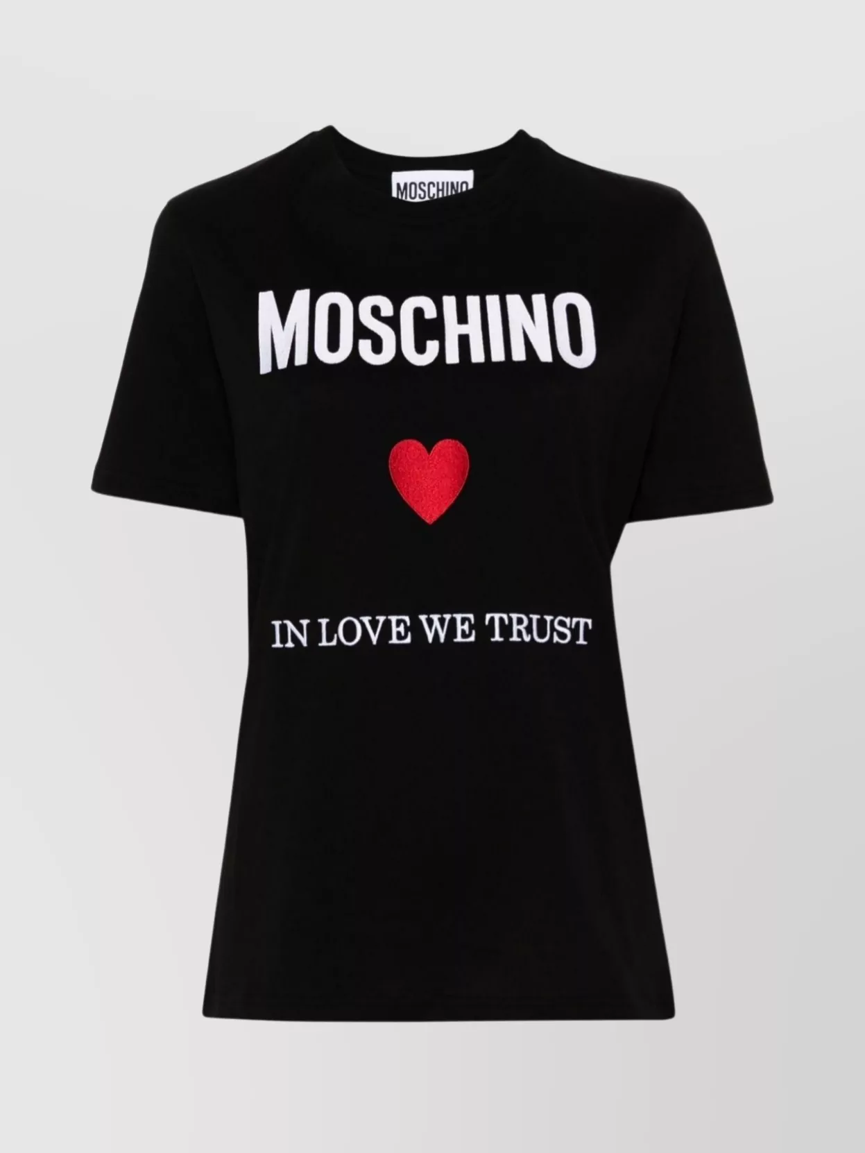 Shop Moschino Sleeve Detail Crew Neck Top In Black