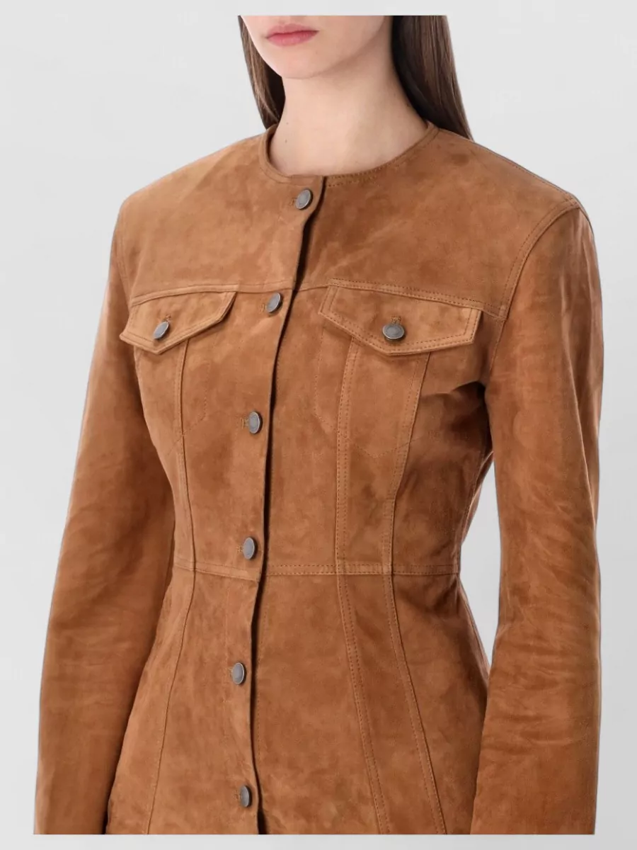 Haikure Temple Suede Jacket Tailored Seams