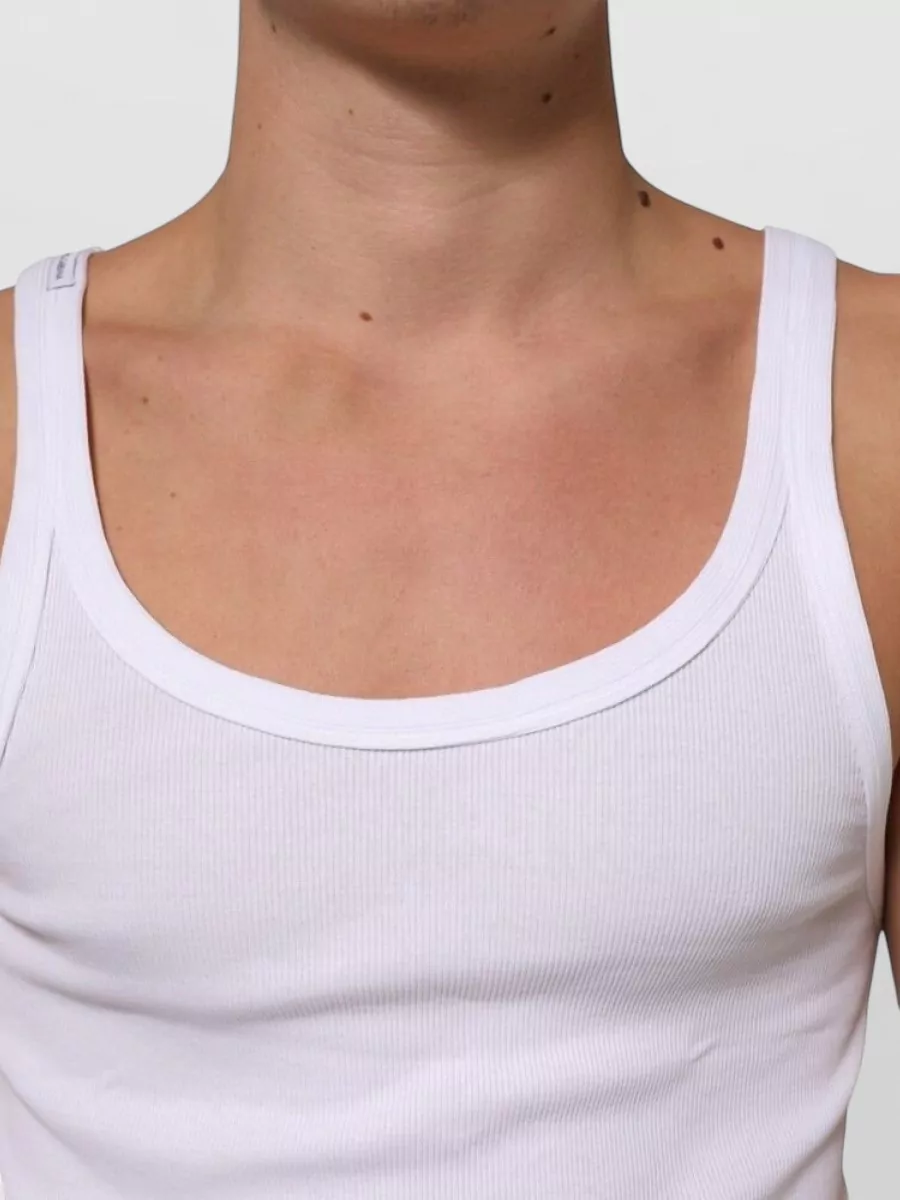 Dolce&Gabbana Ribbed Sleeveless Round Neck Tank Top
