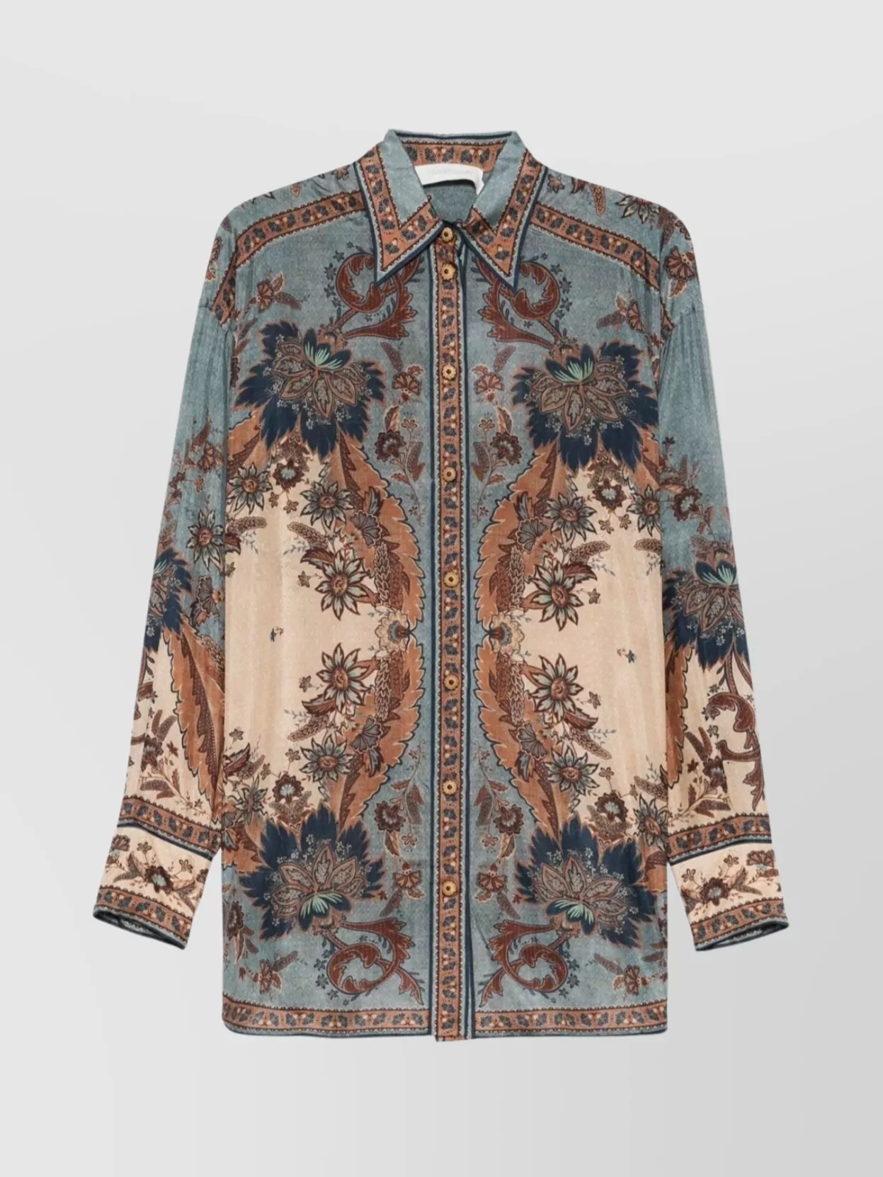 Zimmermann Silk Shirt With Floral Print And Box Pleat