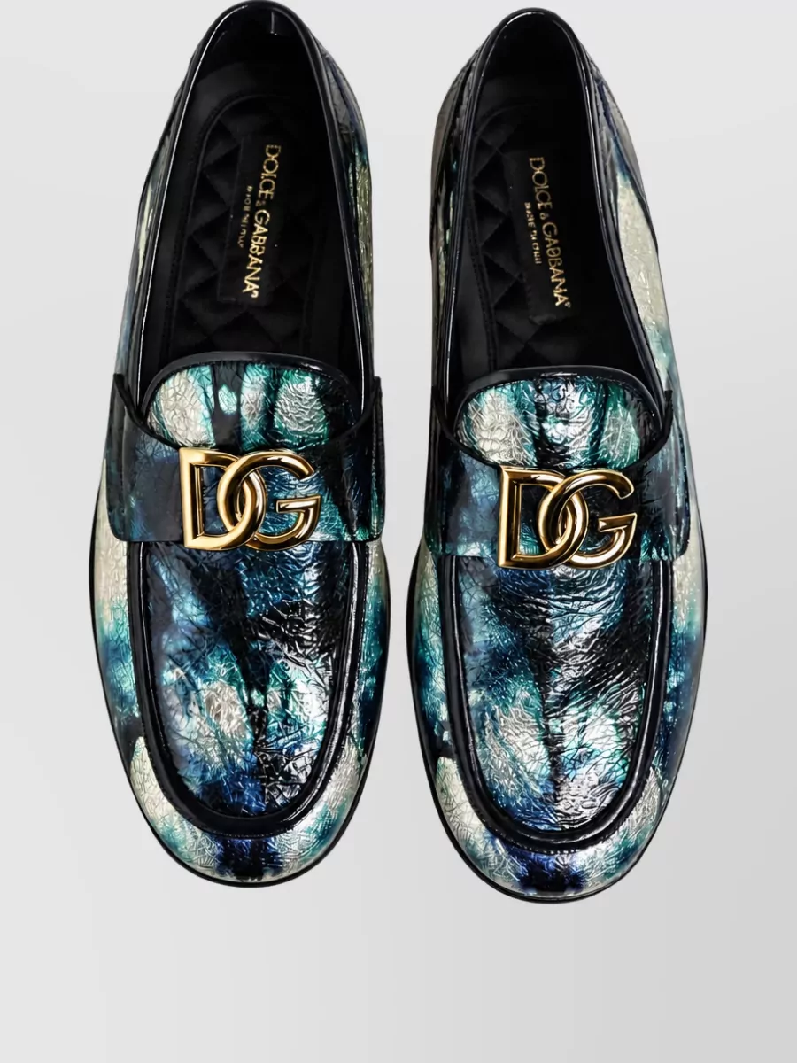 Dolce&Gabbana Metallic Leather Monk Shoes