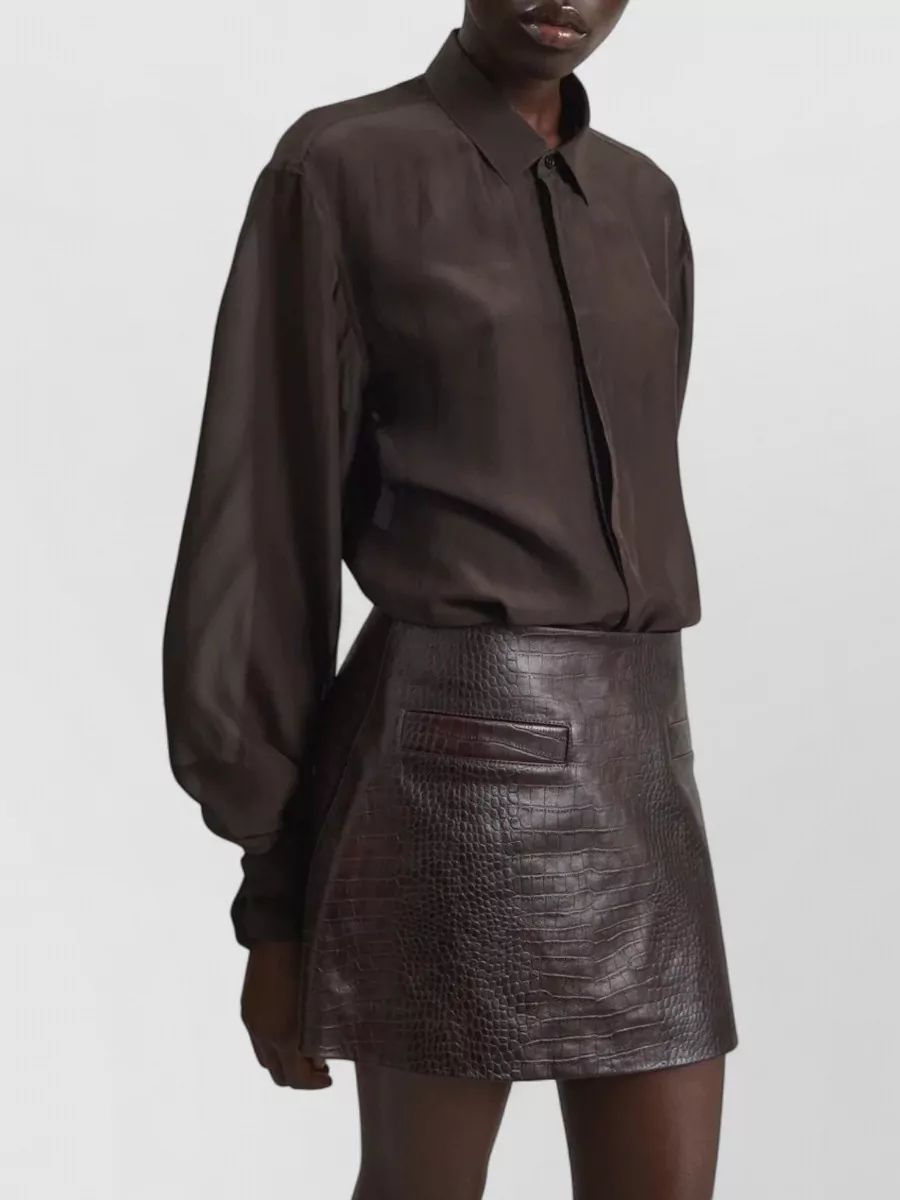 The Frankie Shop Leather A-Line Mini Skirt