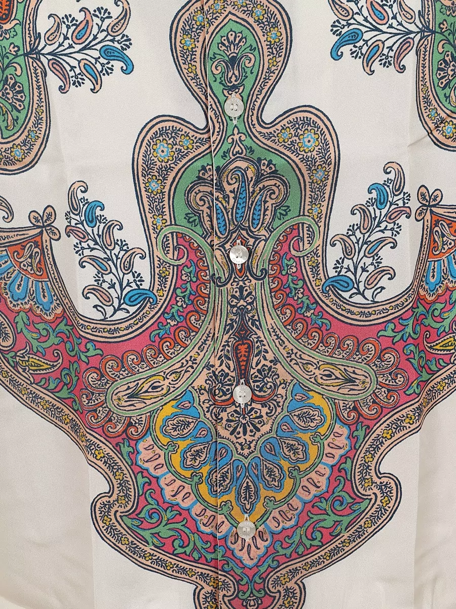 Etro Silk Printed Short-Sleeve Bowling Shirt