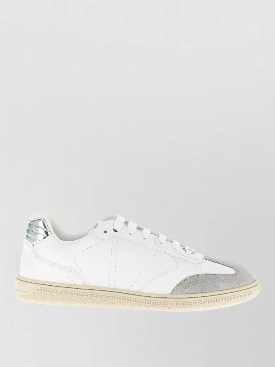 Versace Greca Court Sneakers Round Toe Design Rubber