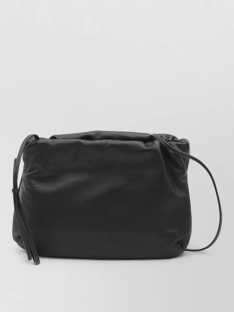 The Row Calfskin Leather Ruched Crossbody Bag