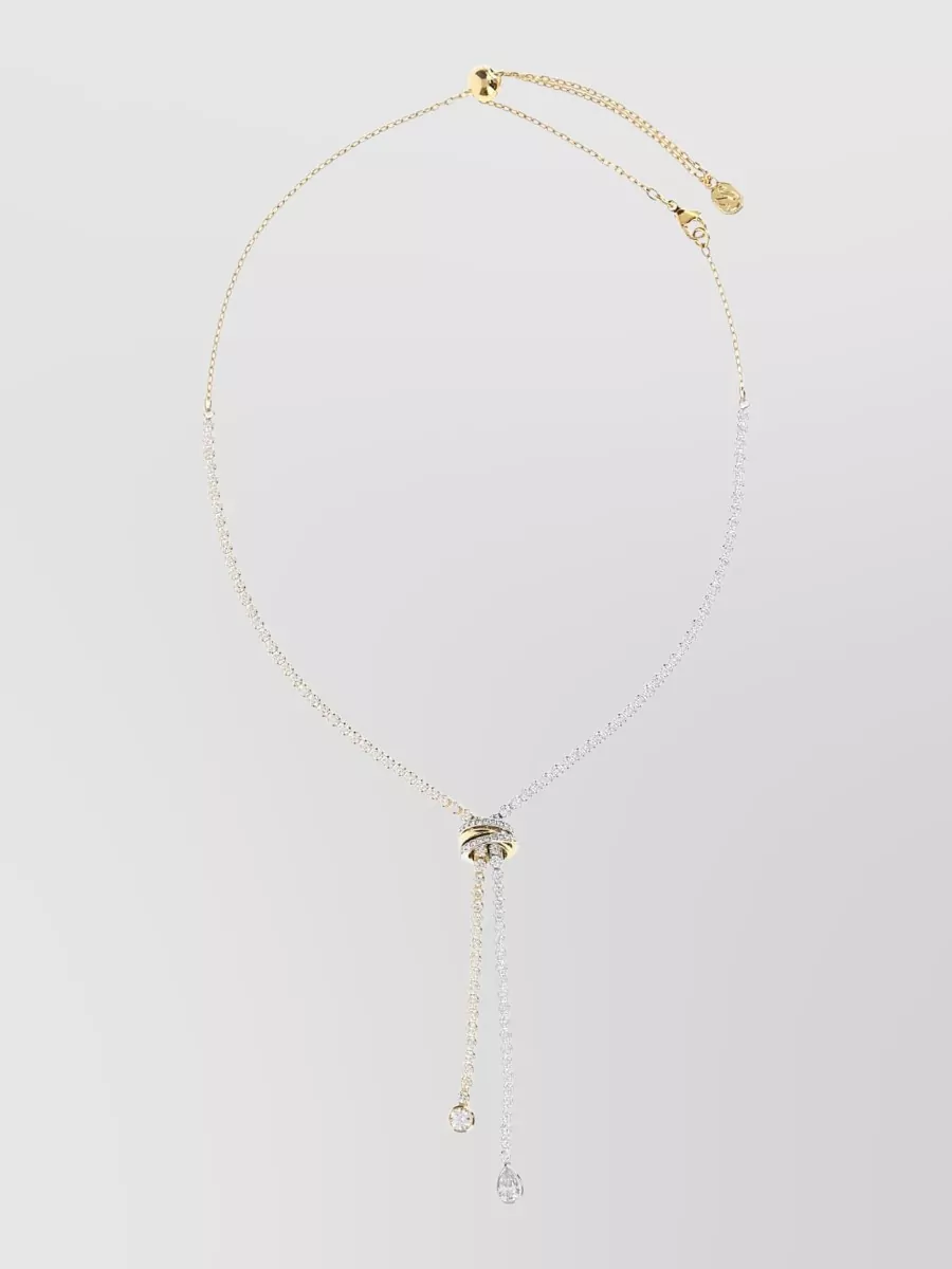 Swarovski two tone metal necklace