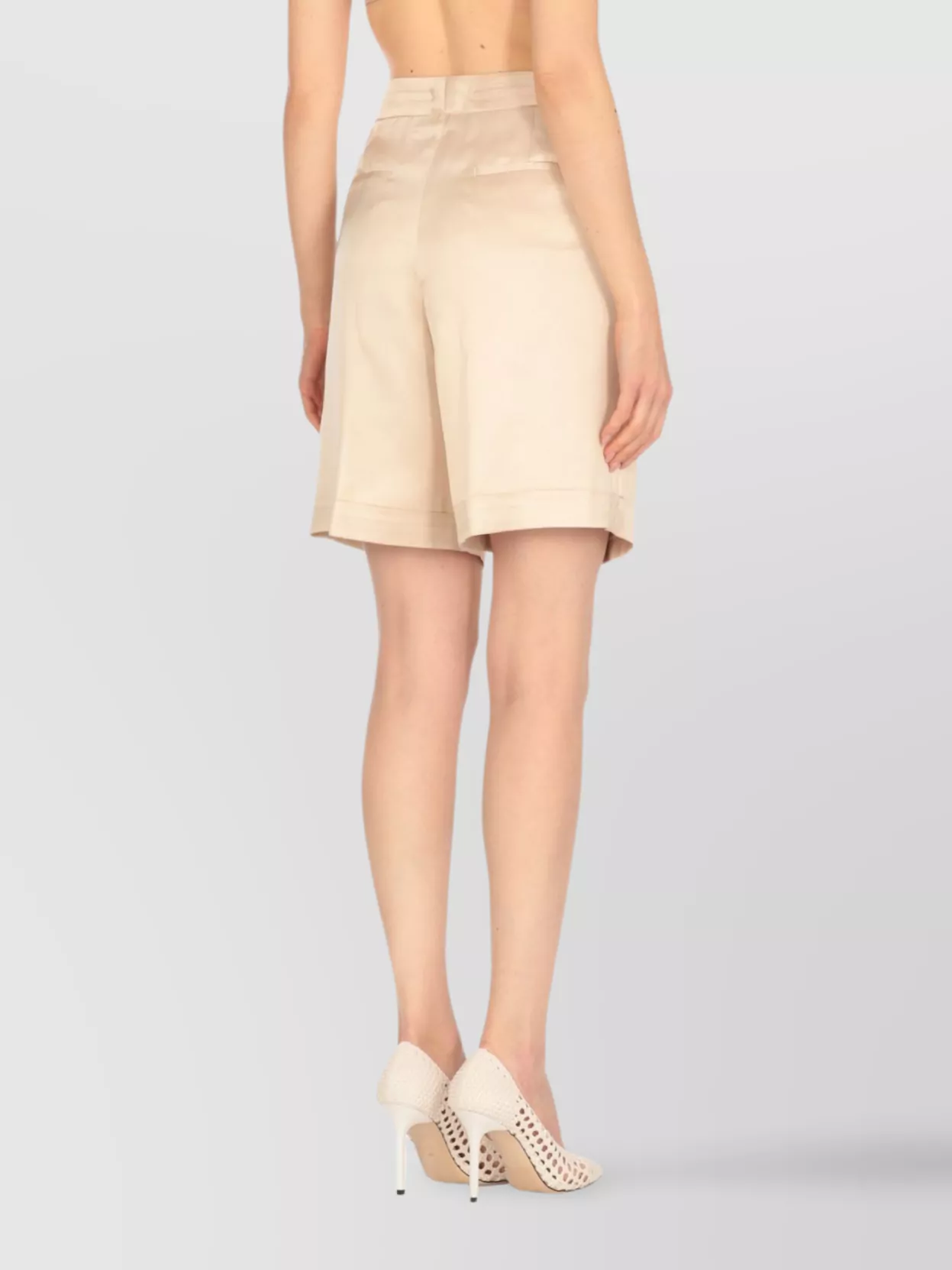 Peserico Pleated Linen Shorts Belt Loops