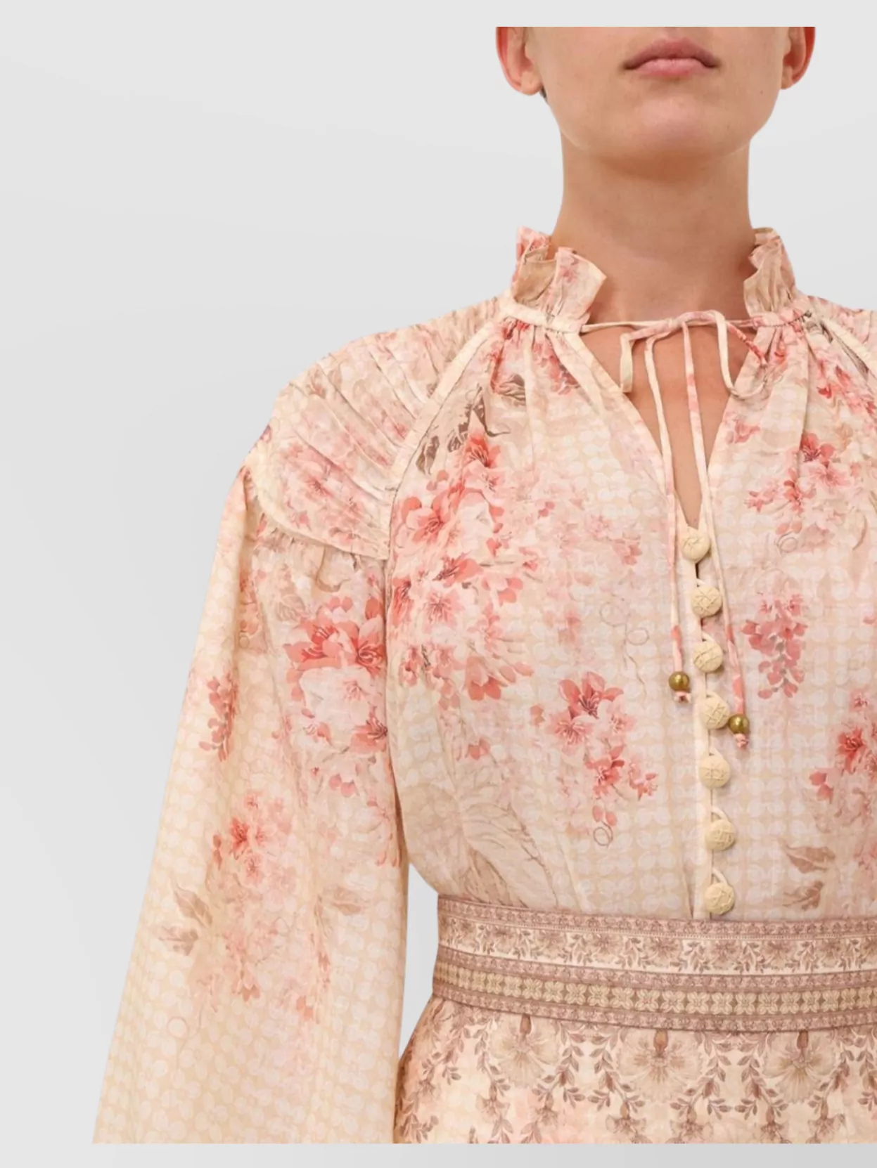 Shop Zimmermann Gingham Check Floral Print Blouse