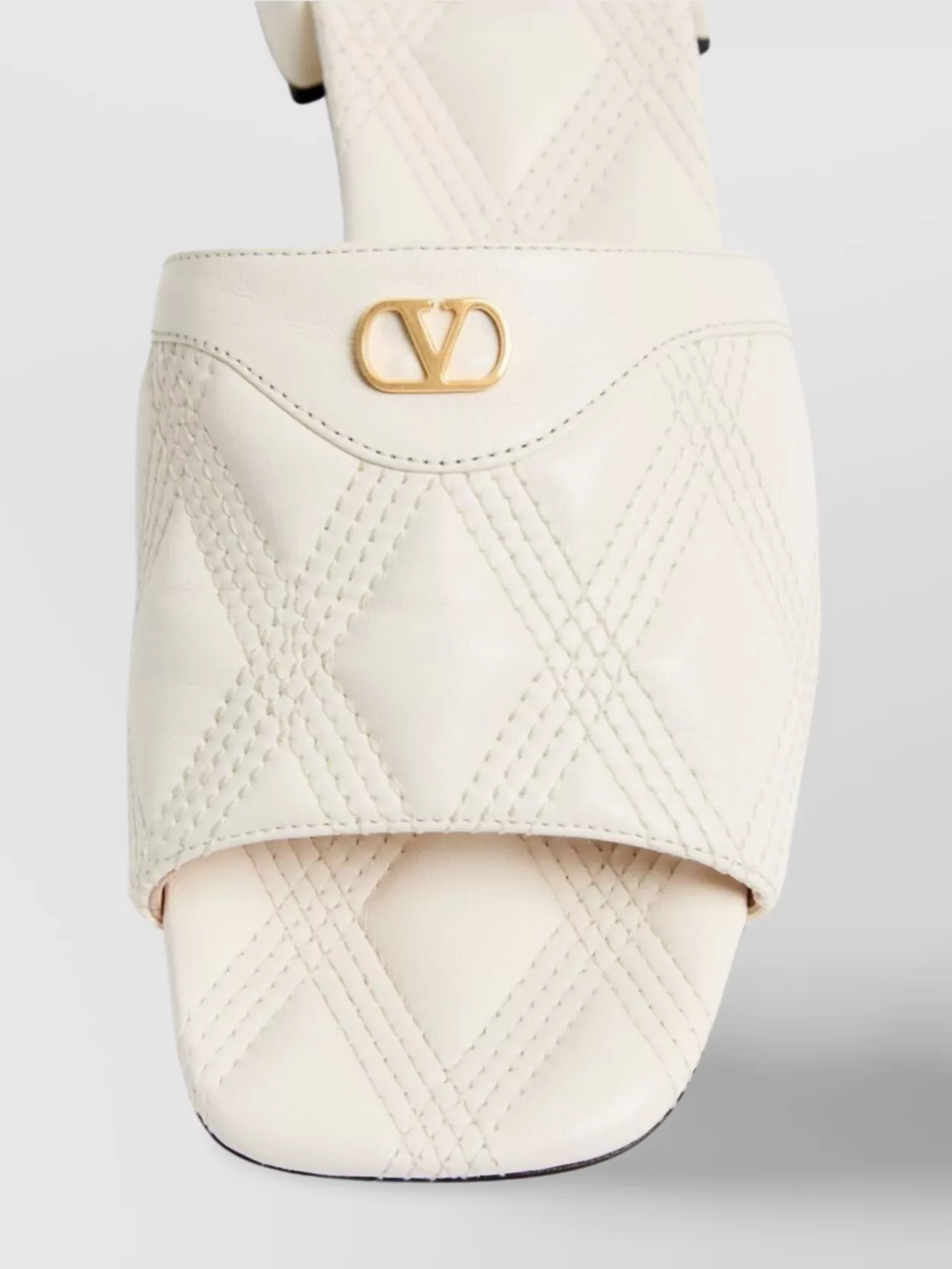 Valentino Quilted Leather Backless Flat Sandals