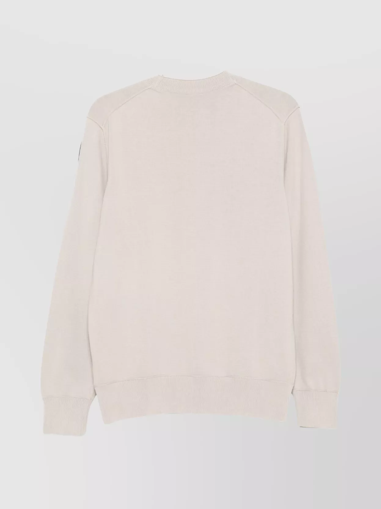 Parajumpers Arm Patch Crew Neck Sweater With Ribbed Cuffs In White