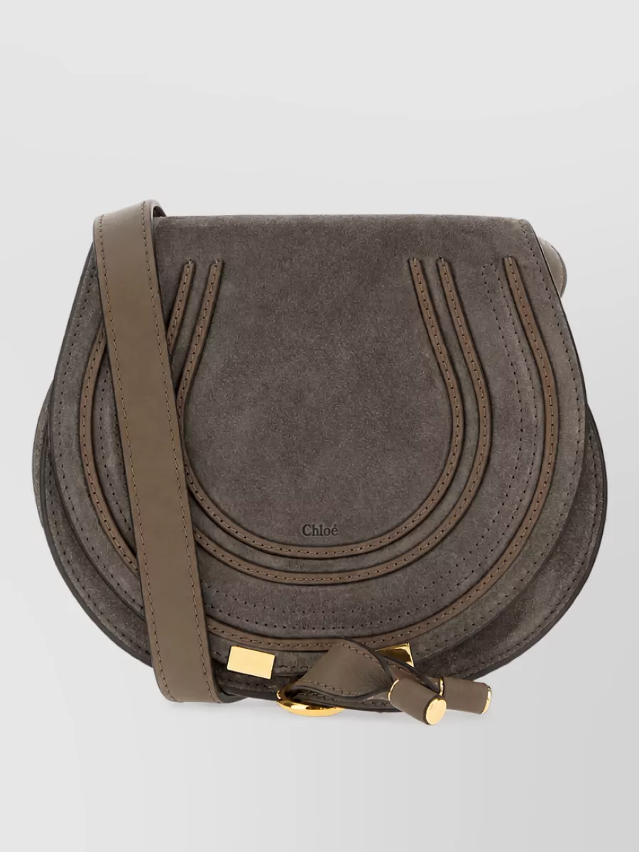 Chloé marcie suede leather shoulder bag