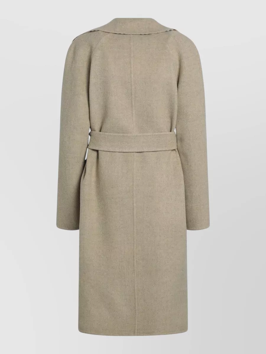 Burberry Reversible Wool Coat Belted Waist Lapels