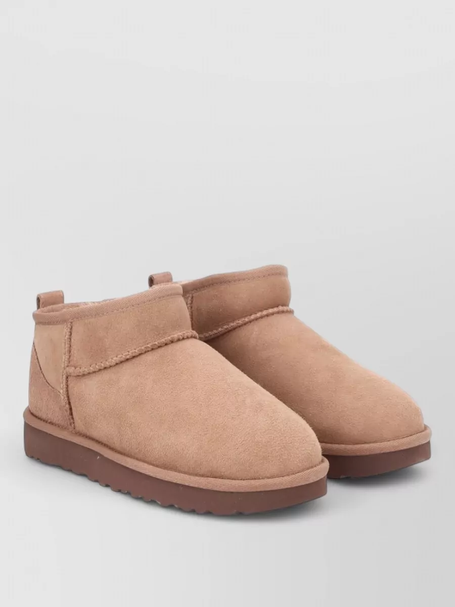 Ugg Ultra Mini Ankle Boots Round Toe Pull Tab