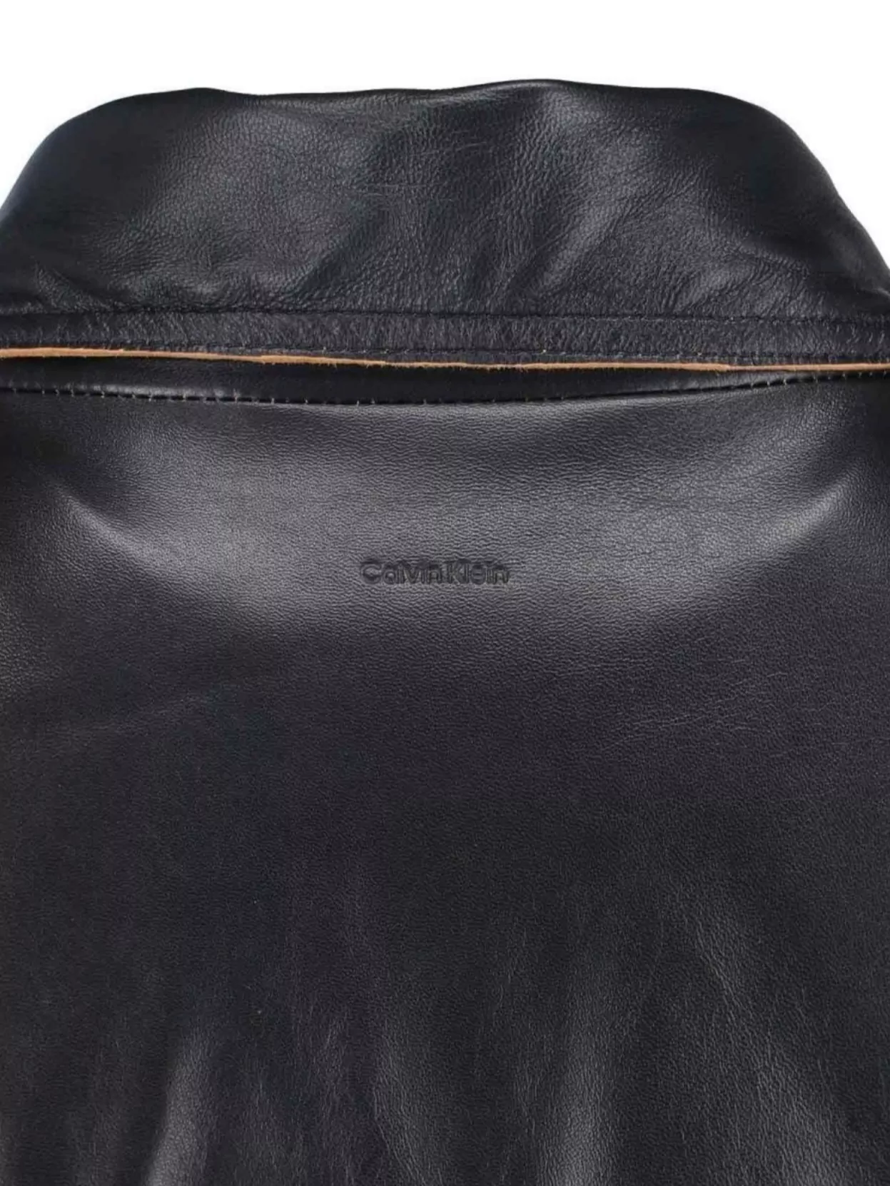 Calvin Klein Modern High Collar Jacket With Contrast Stitching In Black