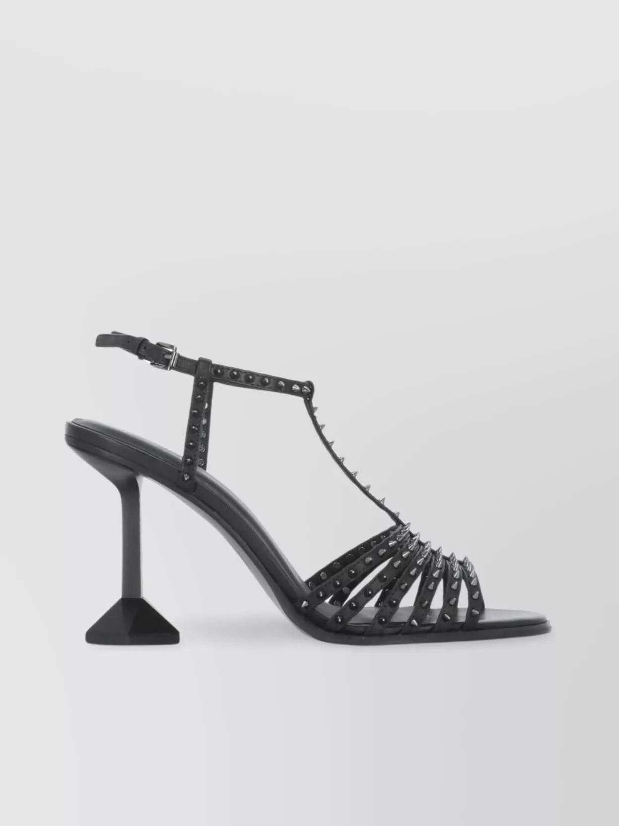 Ash Studded Pyramid Heel Leather Sandals
