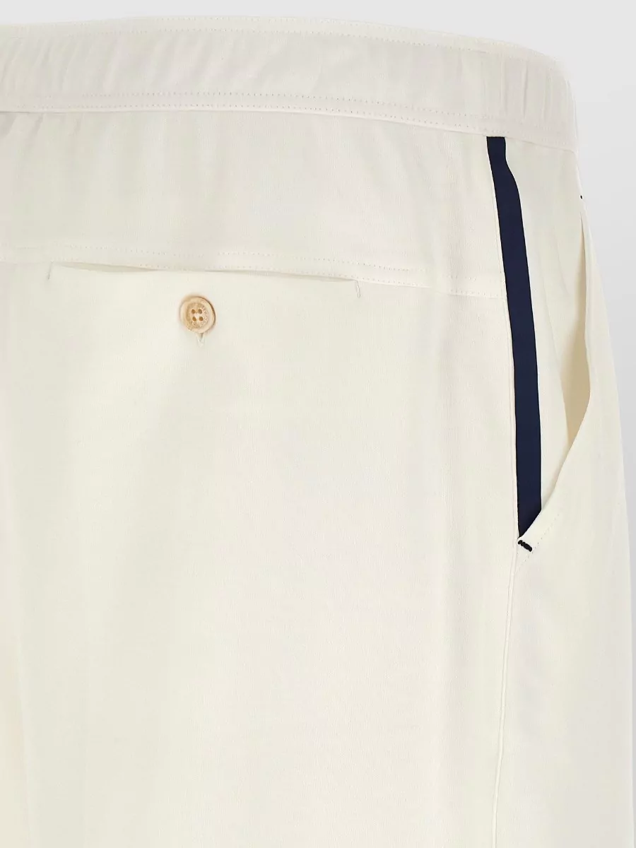 Brunello Cucinelli Cotton Bermuda Shorts Side Stripe Back Pocket