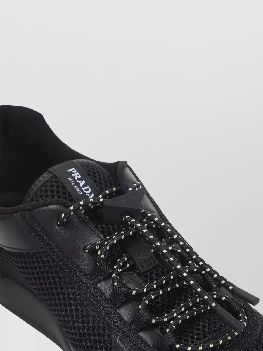 Prada Leather And Mesh Sneakers
