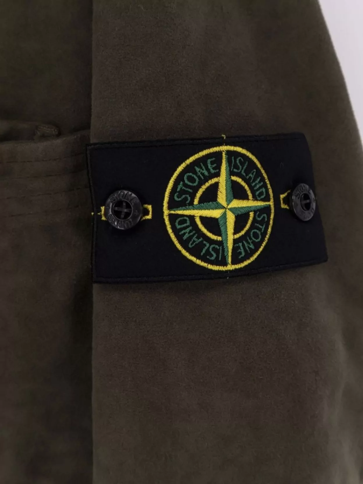 Stone Island Iconic Logo Patch Cotton Shirt Jacket