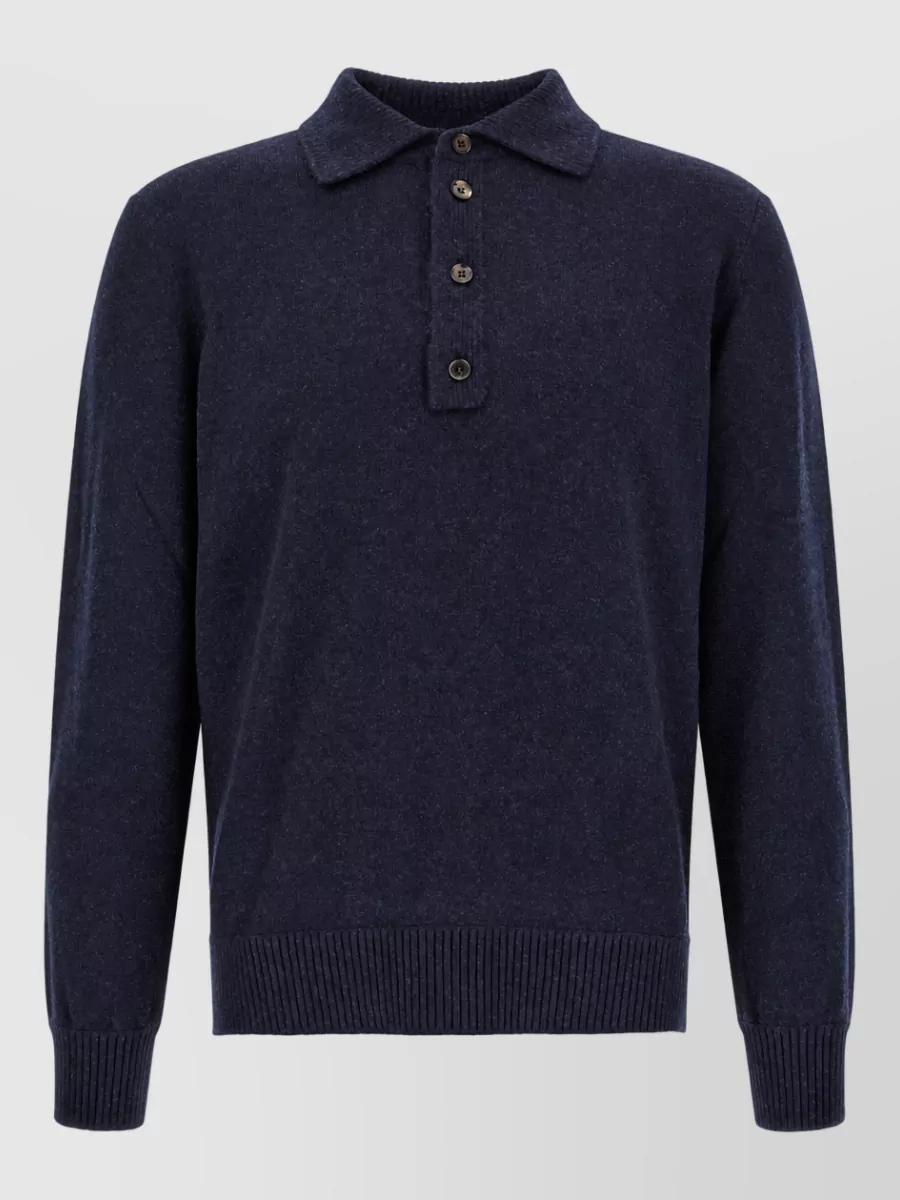 Zegna cashmere wool long-sleeve polo jumper