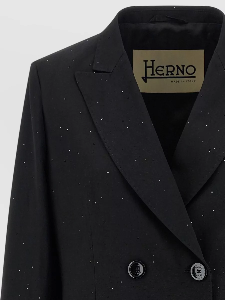 Herno Double-Breasted Micro Sequin Blazer
