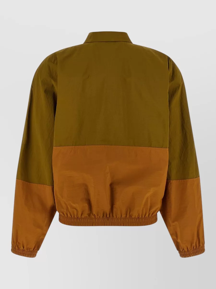 Saint Laurent Color-Block Single-Breasted Anorak Coat