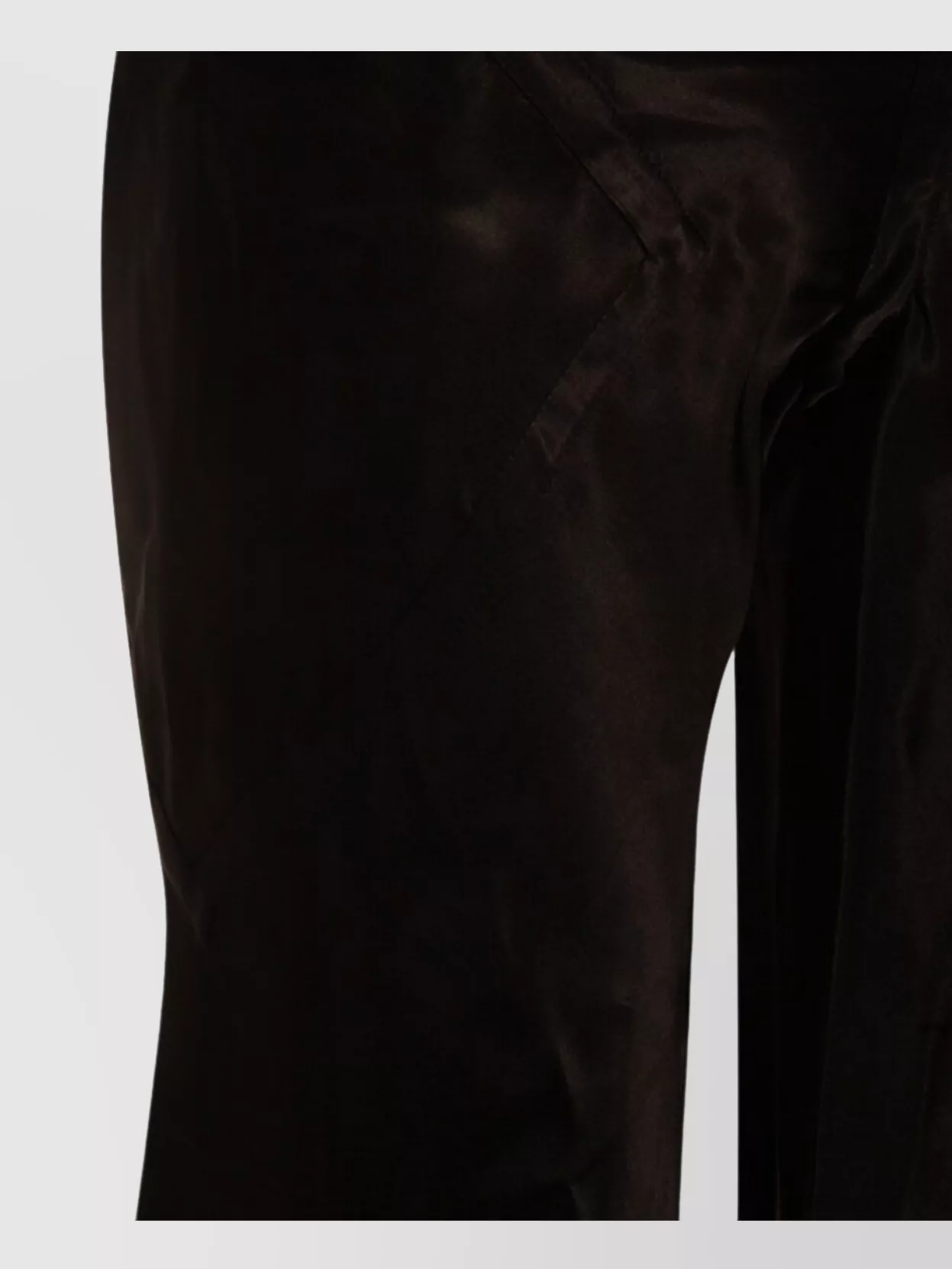Rick Owens High Waist Wide Leg Trousers With Satin Finish In Black
