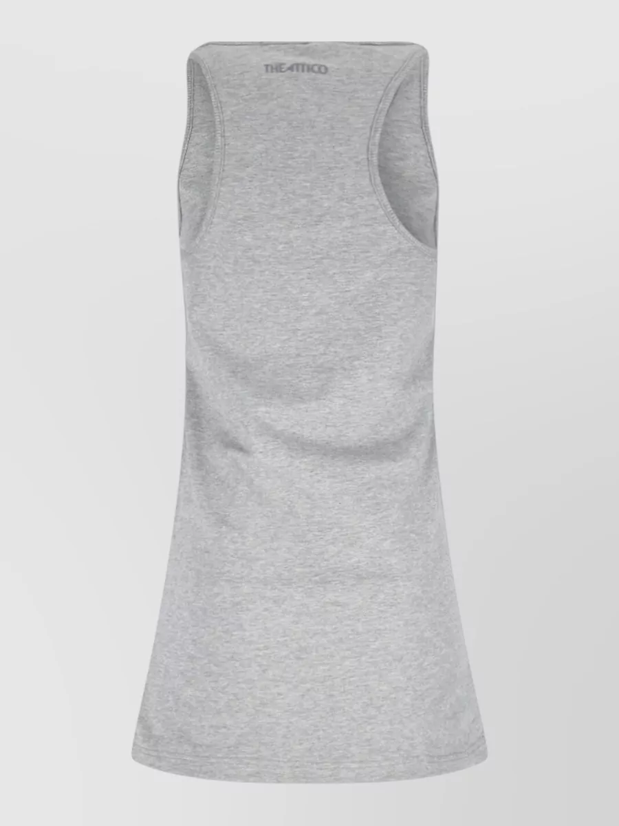 The Attico Ribbed Cutout Sleeveless Mini Dress