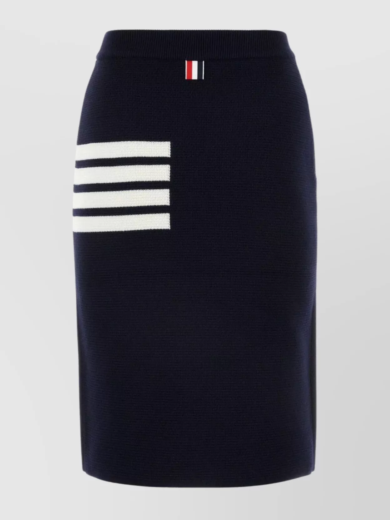 Thom Browne Wool Blend Skirt Striped Embroidery In Black