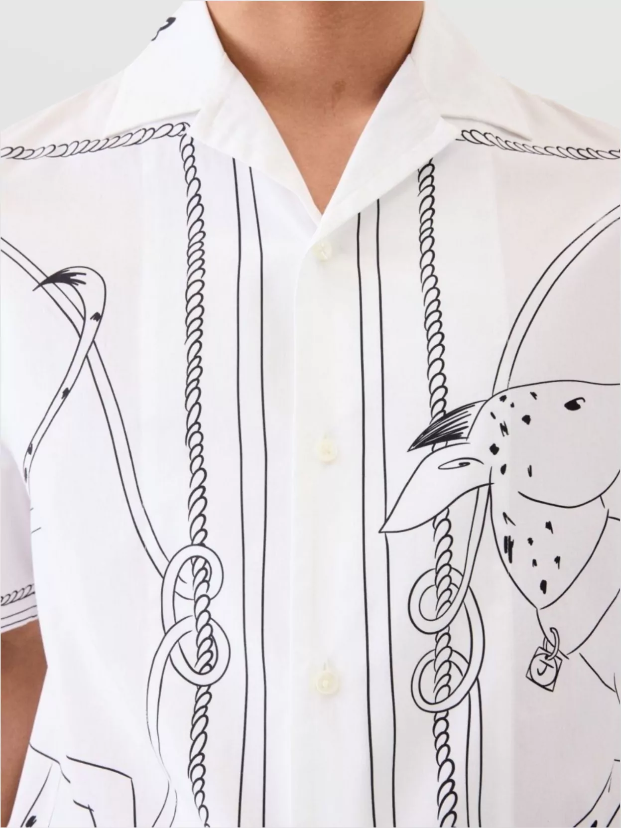 Jacquemus Dog Embroidered Collar Graphic Print Shirt