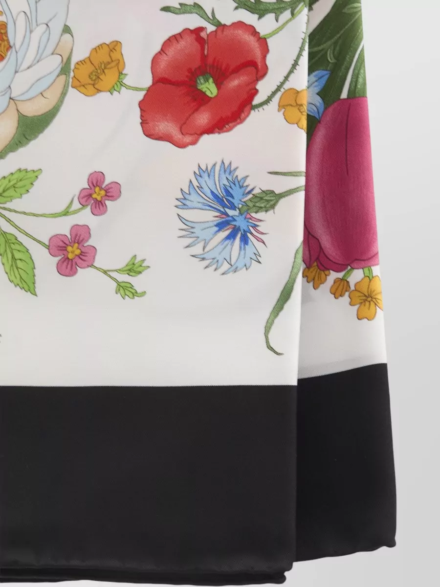 Gucci Flora Print Square Silk Scarf