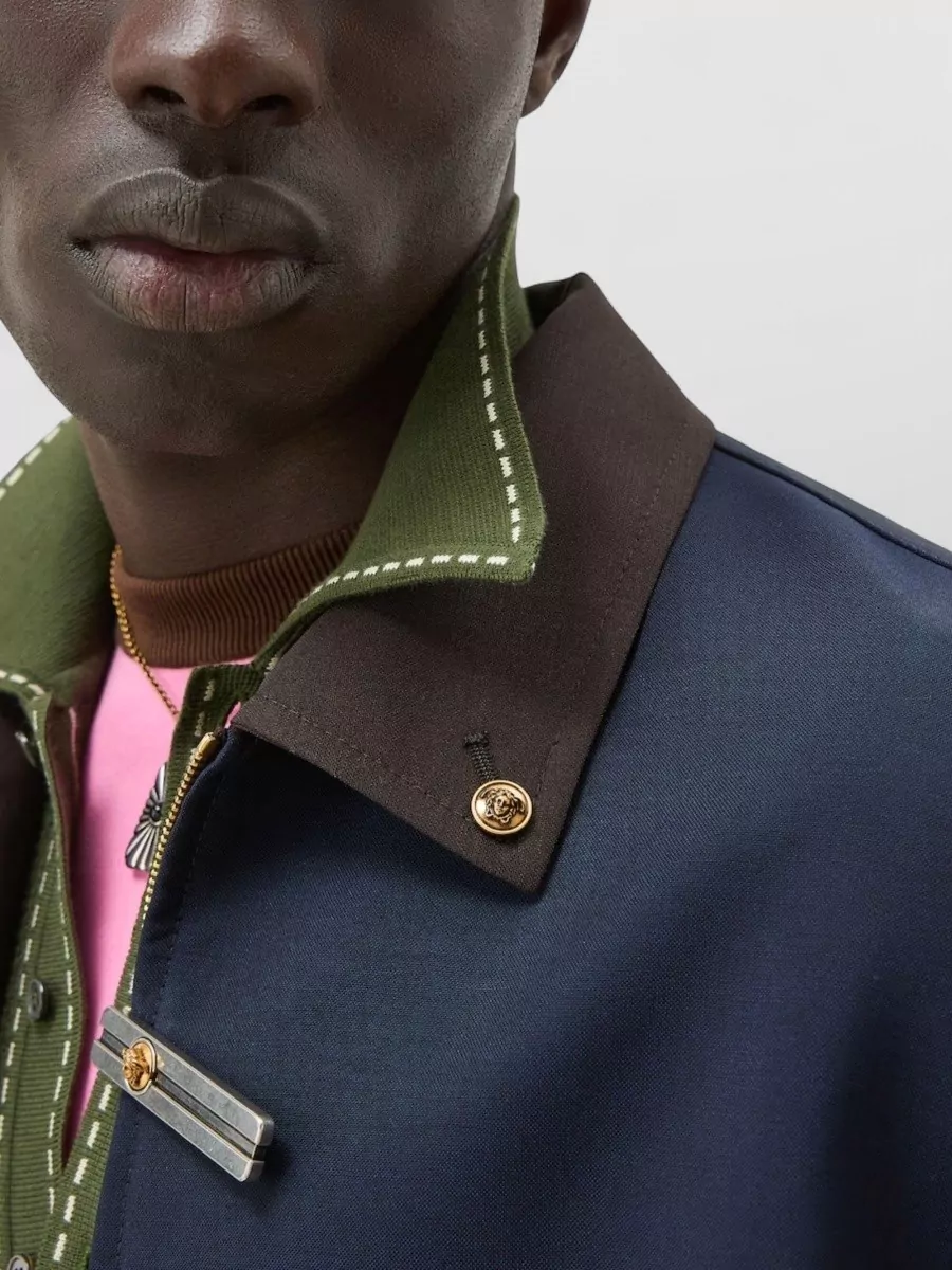 Versace Two-Tone Wool Mohair Blazer