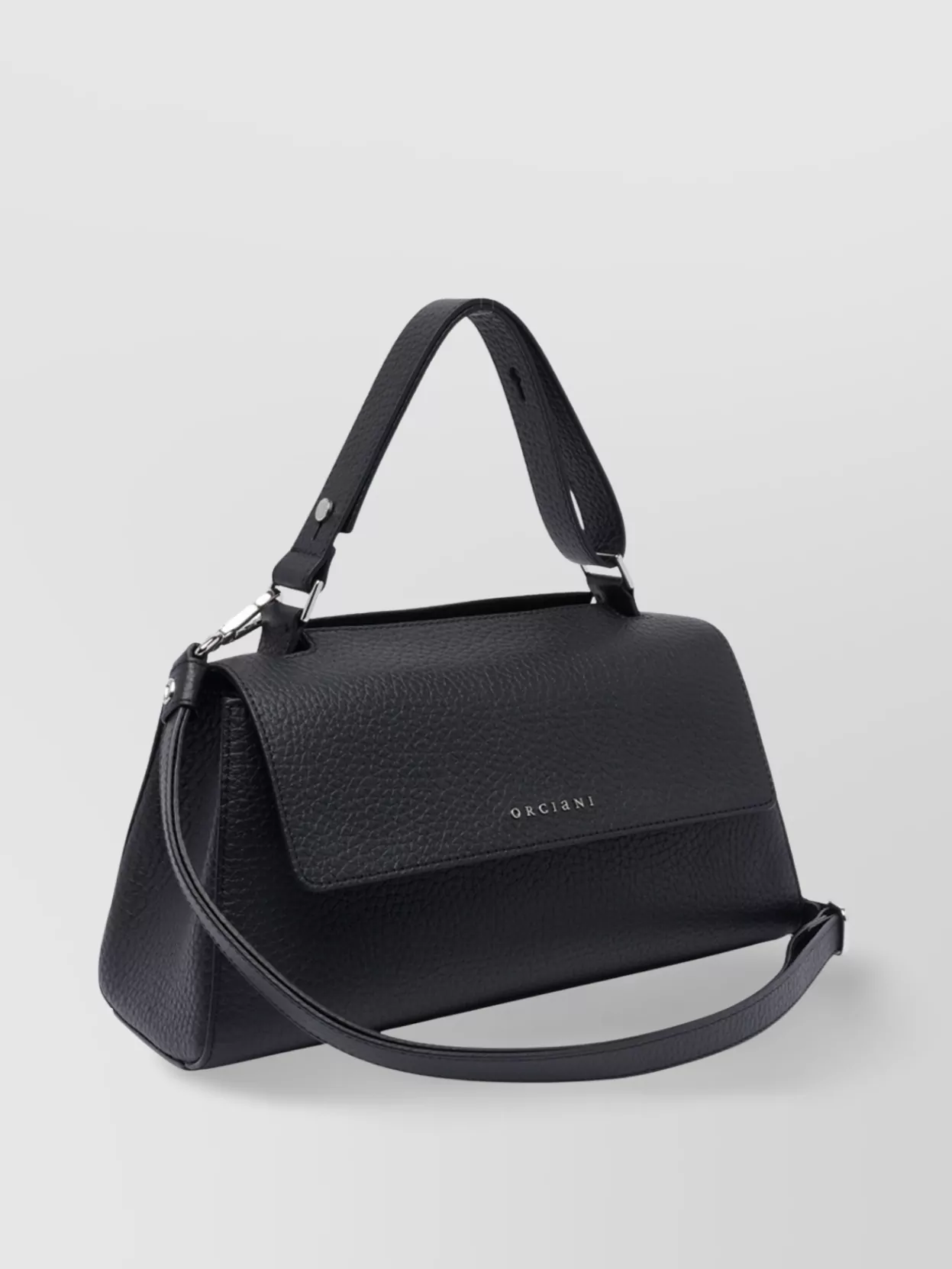 Orciani Notturno Leather Shoulder Bag