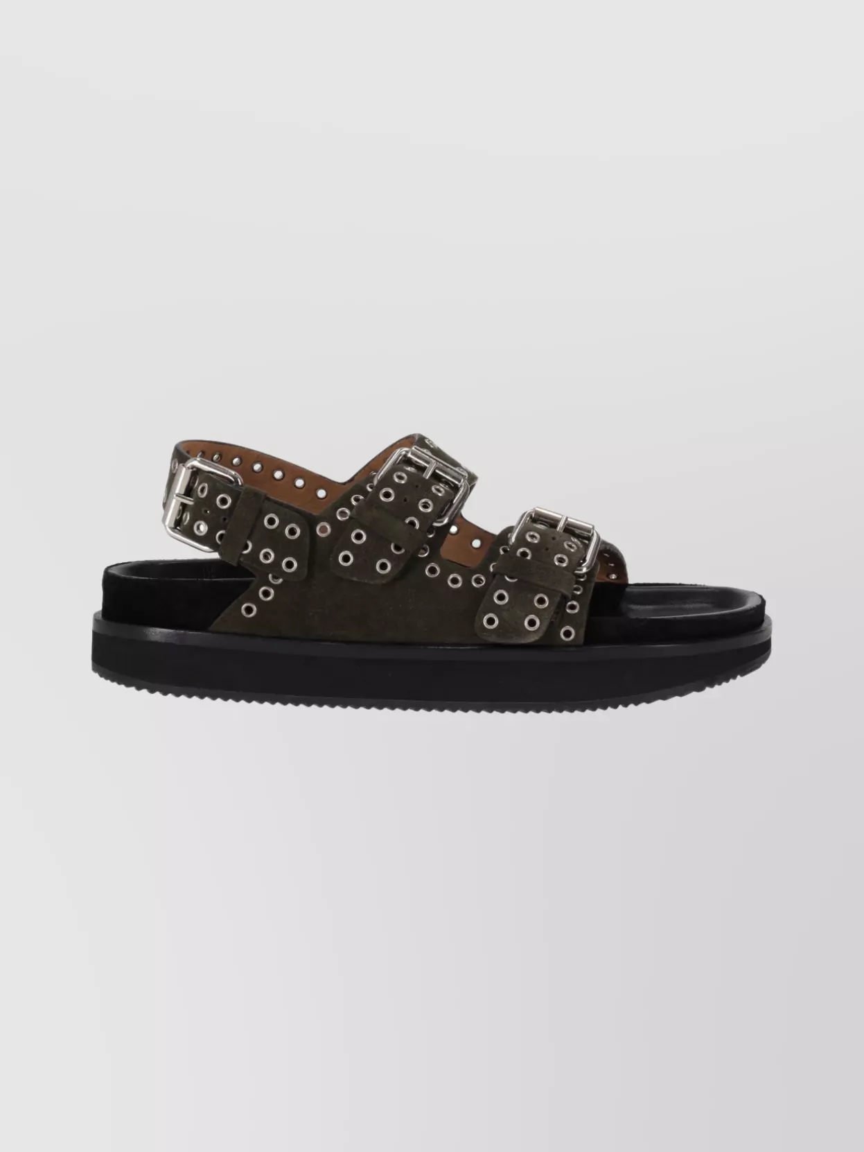 Isabel Marant Open Toe Leather Sandals With Eyelet Embellishments