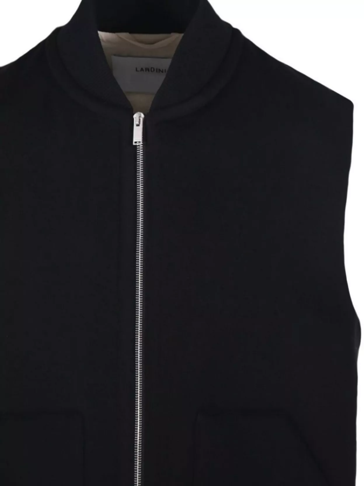Lardini Sleeveless Short Jacket Ribbed Collar