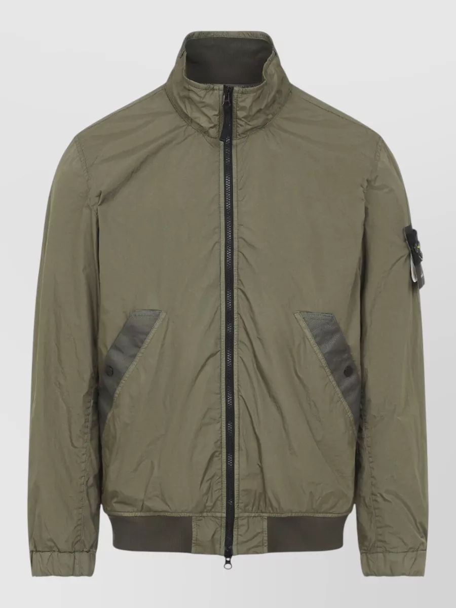 Stone Island Jacket High Collar Elastic Cuffs Arm Pocket