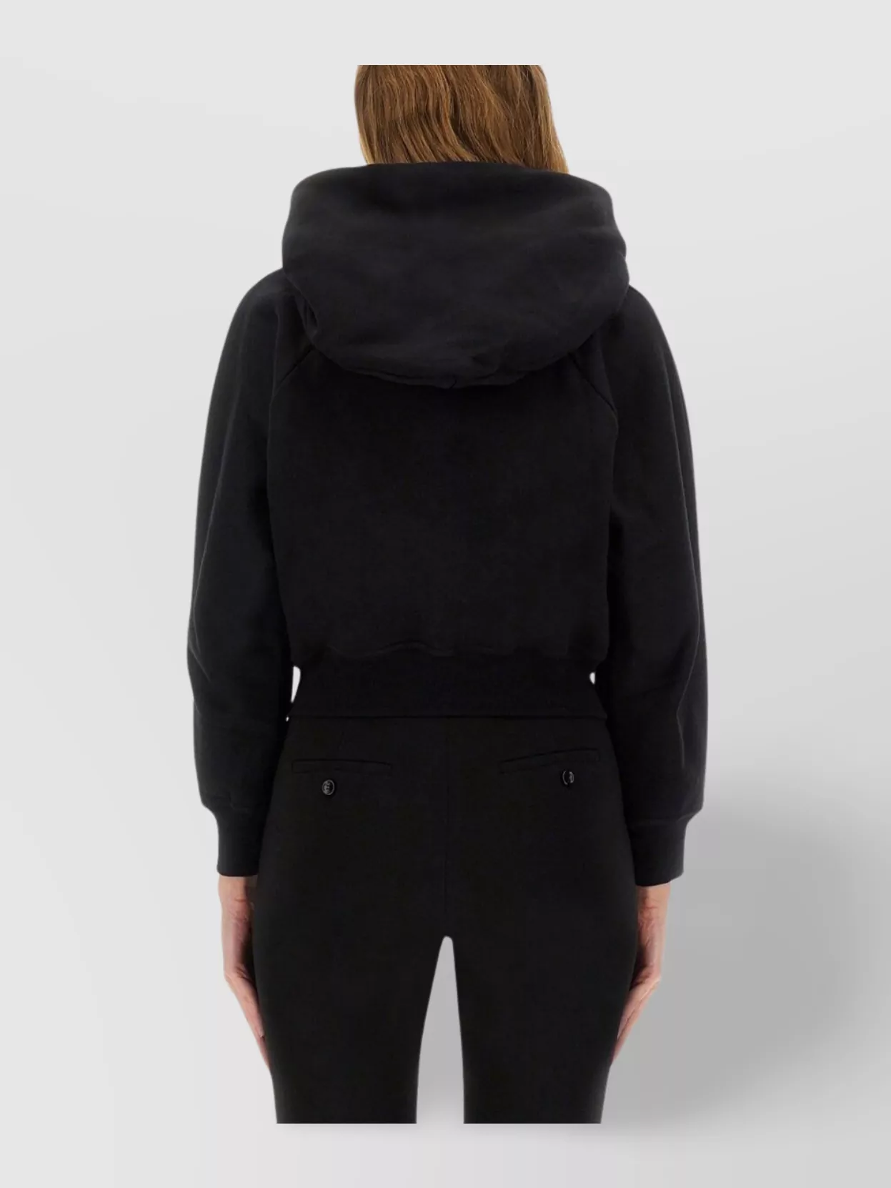 Patou Knitwear Hood Cropped Ribbed Cuffs In Black