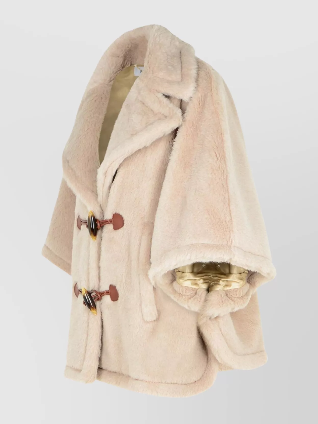 Max Mara 'large Collar Faux Fur Texture Cape'