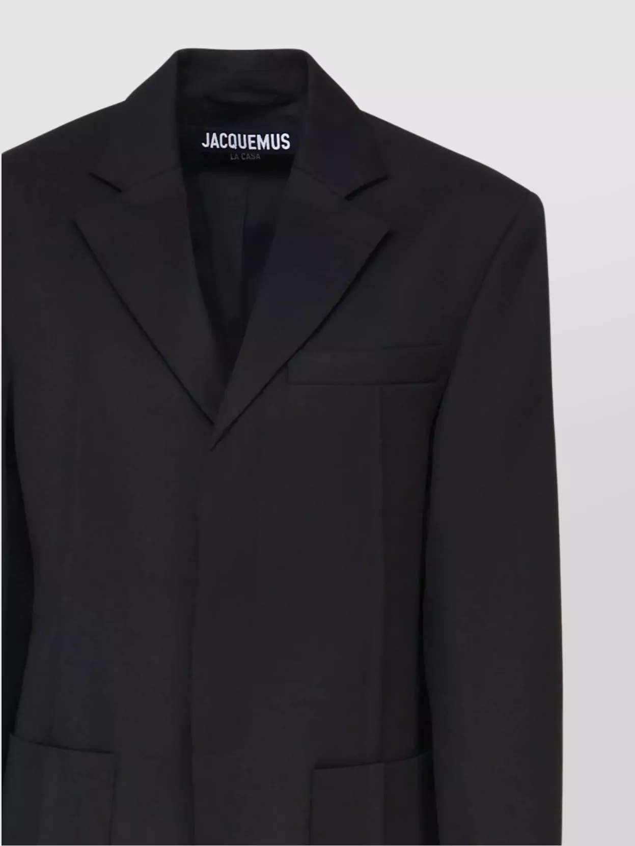 JACQUEMUS WOOL BLAZER WITH LAPELS AND CENTRAL VENT