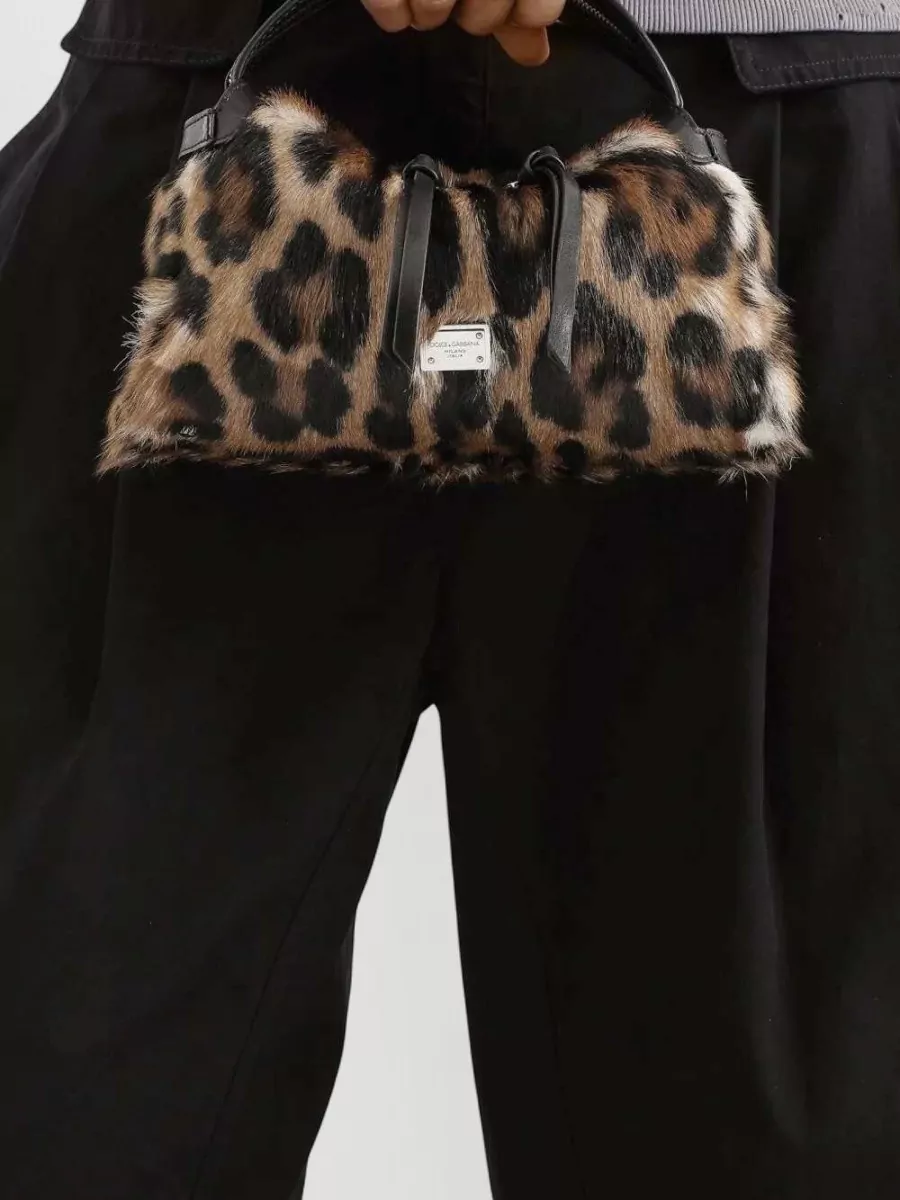 Dolce&Gabbana Vittoria Mini Leopard-Print Leather Cross-Body Bag