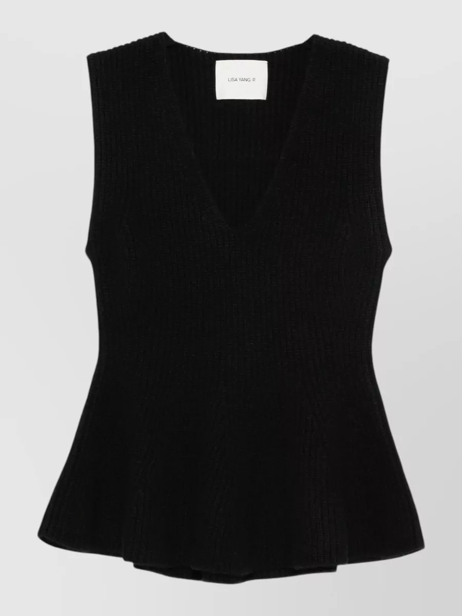 Lisa Yang cashmere ribbed v-neck vest