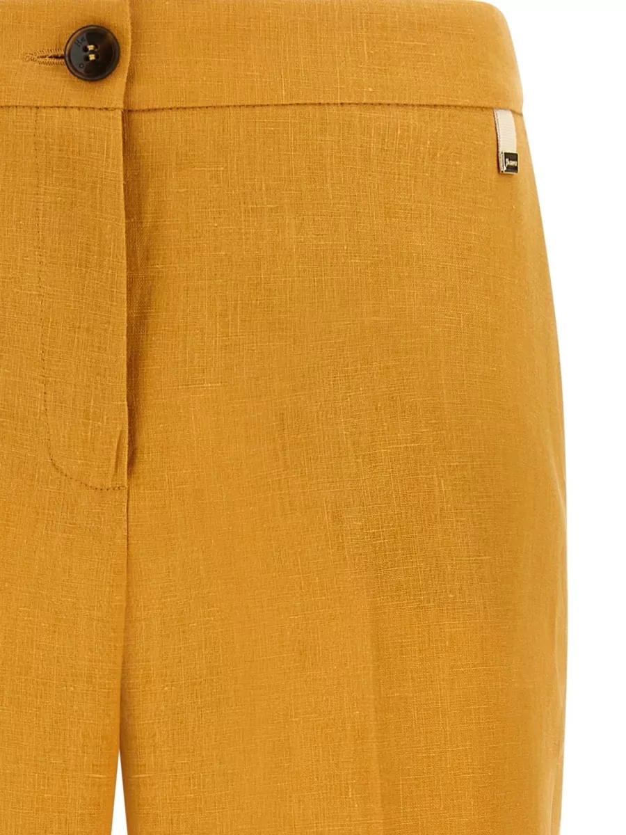 Herno Linen Straight-Leg Tailored Trousers