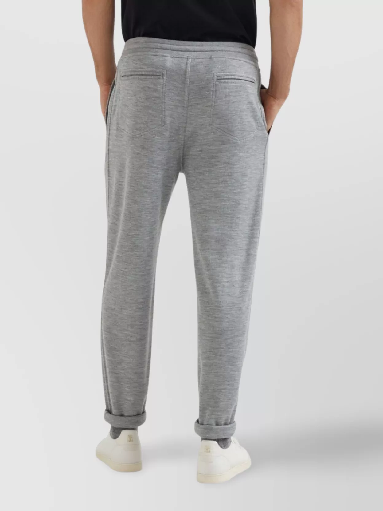 Brunello Cucinelli Cashmere Silk Trousers Featuring Cuffed Ankles