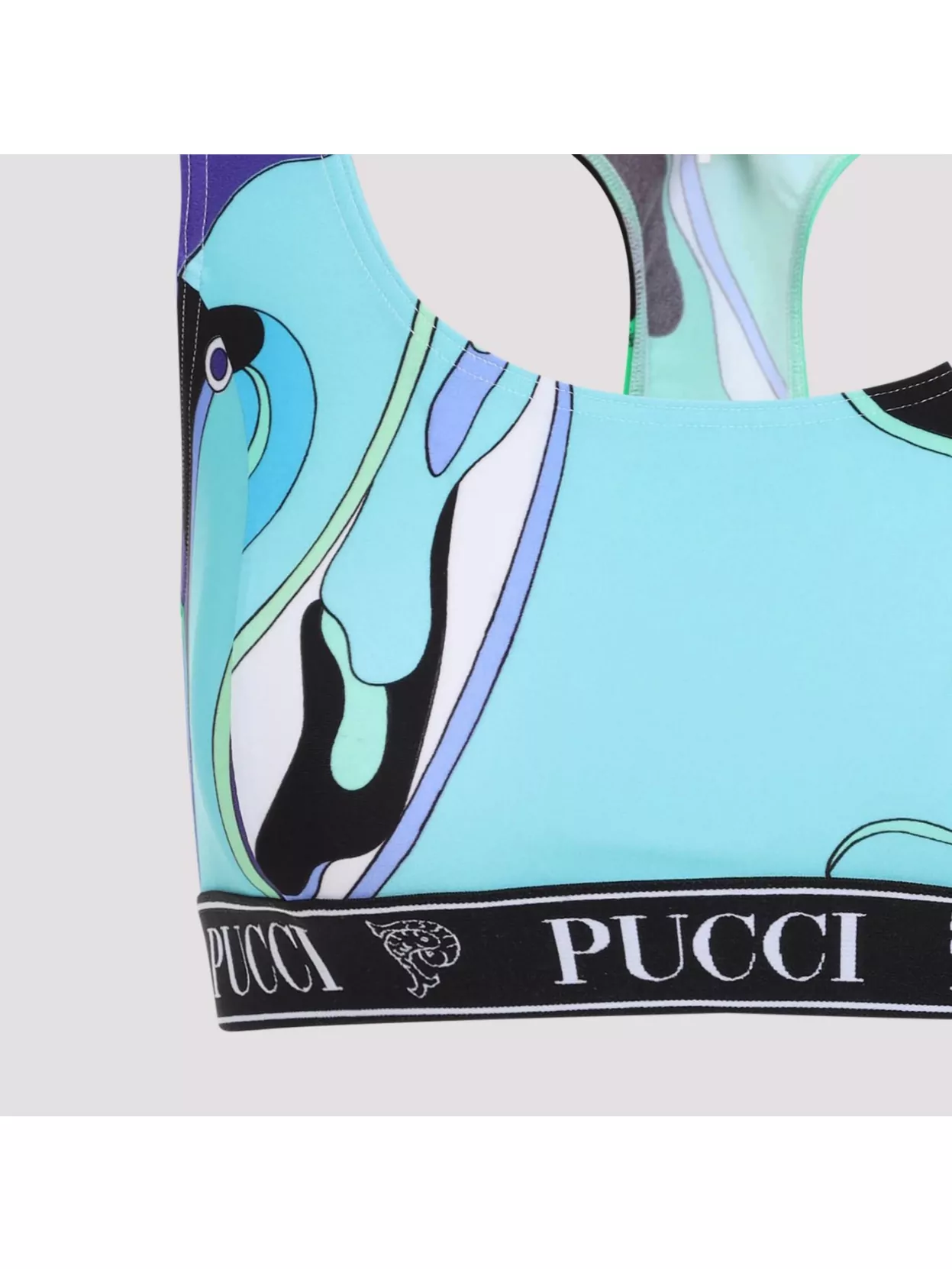 Pucci Multicolored Racerback Swimsuit With Elastic Branding